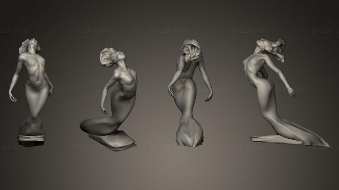 Статуэтки девушки (Русалка, STKGL_0151) 3D модель для ЧПУ станка